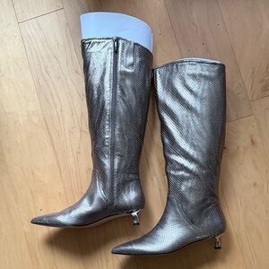 Nikita Silver Knee-High Boots by Naturalizer size 8